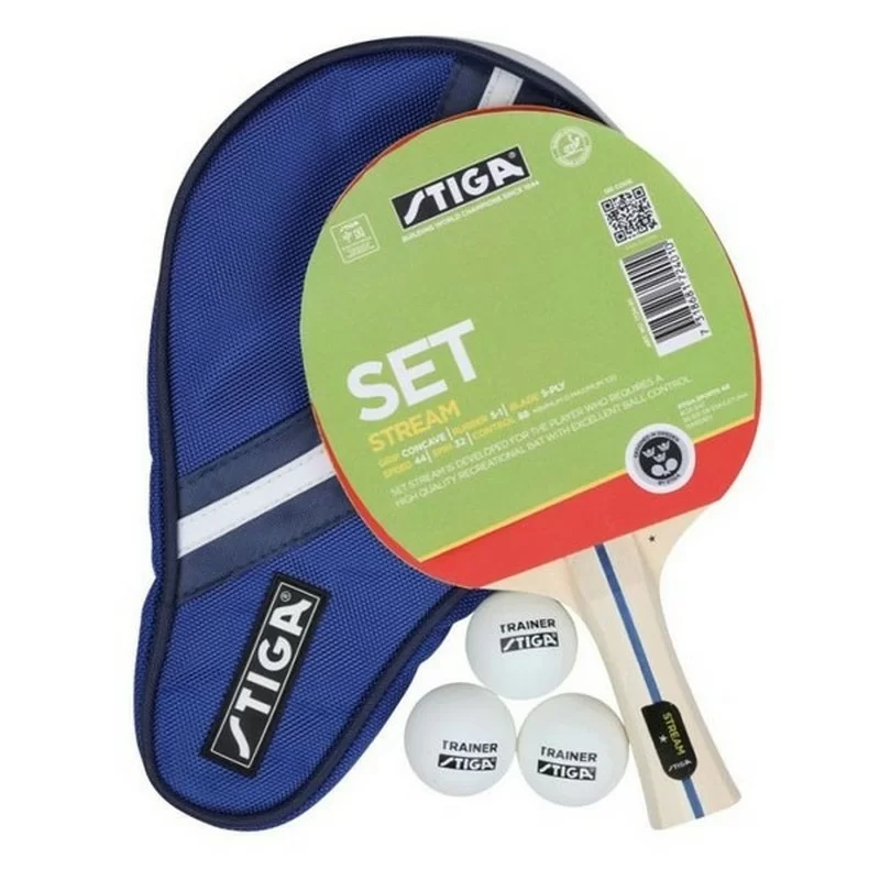 Реальное фото Набор для настольного тенниса Stiga Stream WRB ракетка + 3 мяча+ чехол 1724-01 от магазина СпортСЕ