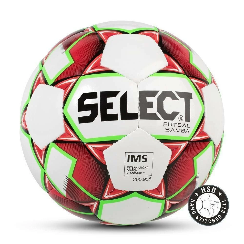 Реальное фото Мяч футзальный Select Futsal Samba №4 IMS 32п. глянц. ТПУ руч.сш. бел-красн-зелен 852618-003 от магазина СпортСЕ
