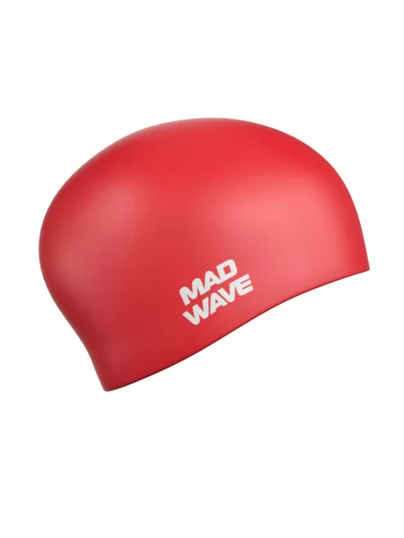 Реальное фото Шапочка для плавания Mad Wave Long Hair Silicone Red M0511 01 0 05W от магазина СпортСЕ