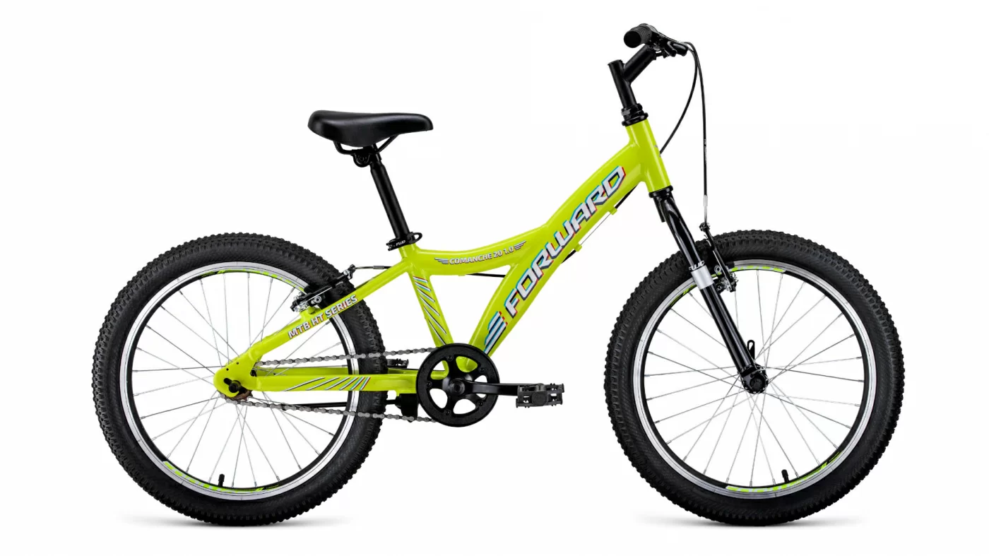 Реальное фото Велосипед Forward Comanche 20 1.0 (2021) желтый/белый от магазина СпортСЕ