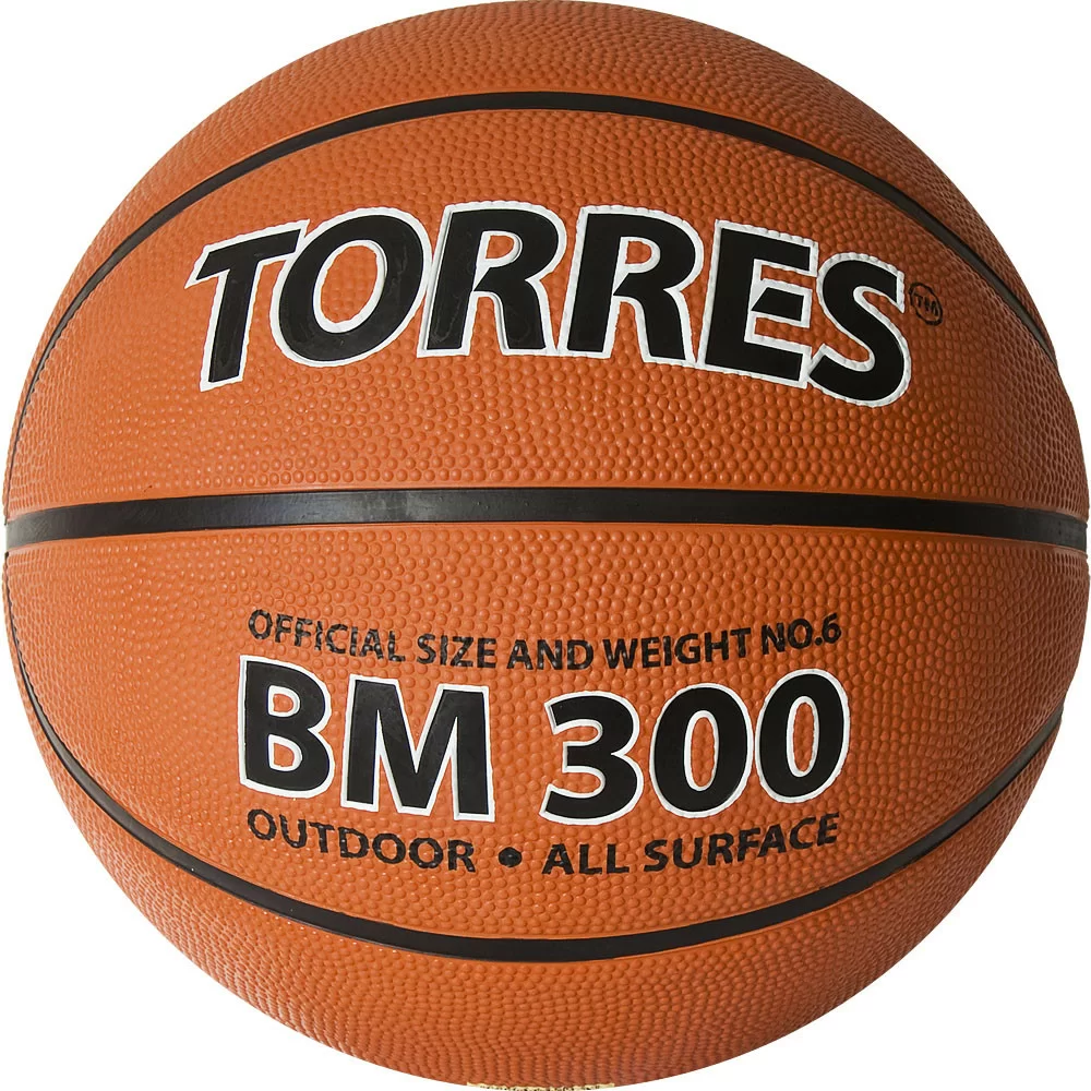 Реальное фото Мяч баскетбольный Torres BM300 №6 резина темно оранж-черный B02016 от магазина СпортСЕ