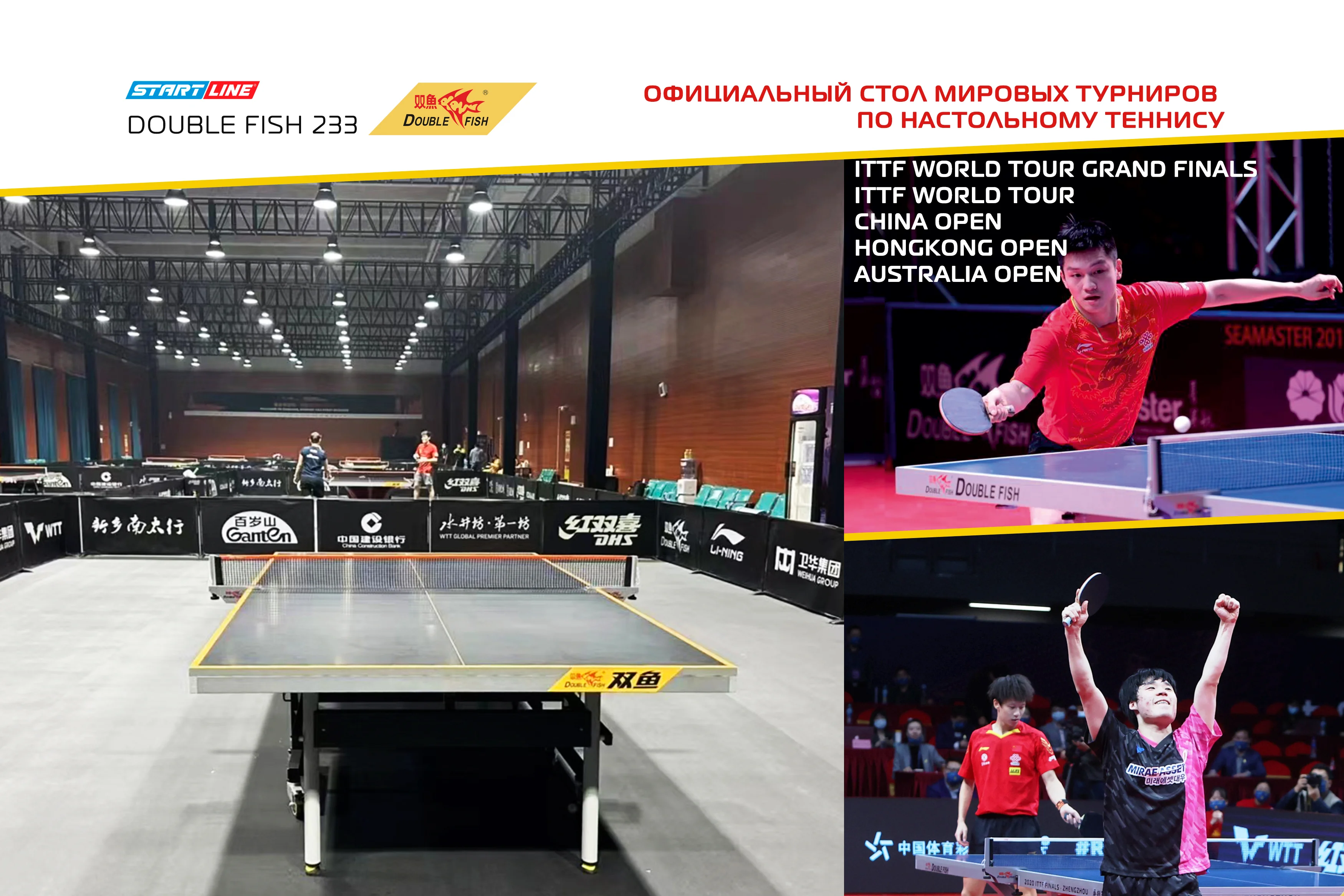  Стол теннисный Double Fish 233 синий по низким ценам в Томске и Северске