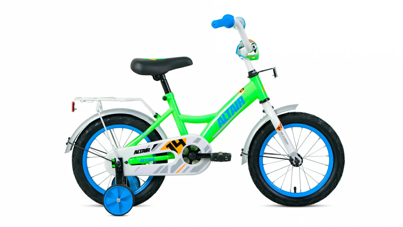 Реальное фото Велосипед Altair Kids 14 (2020-2021) ярко-зеленый/синий 1BKT1K1B1003 от магазина СпортСЕ