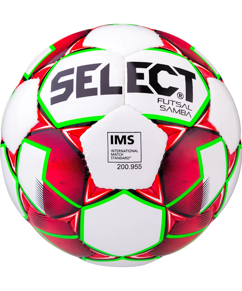 Реальное фото Мяч футзальный Select Samba IMS №4 белый/красный/салатовый/черный 852618 от магазина СпортСЕ
