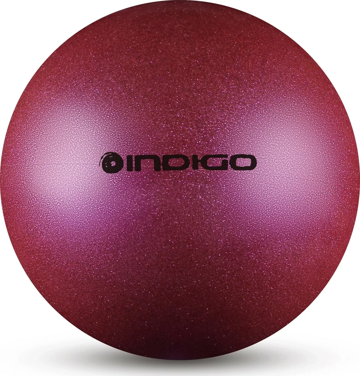 Реальное фото Мяч для художественной гимнастики 15 см 300 г Indigo металлик фиолетовый с блестками IN119 от магазина СпортСЕ