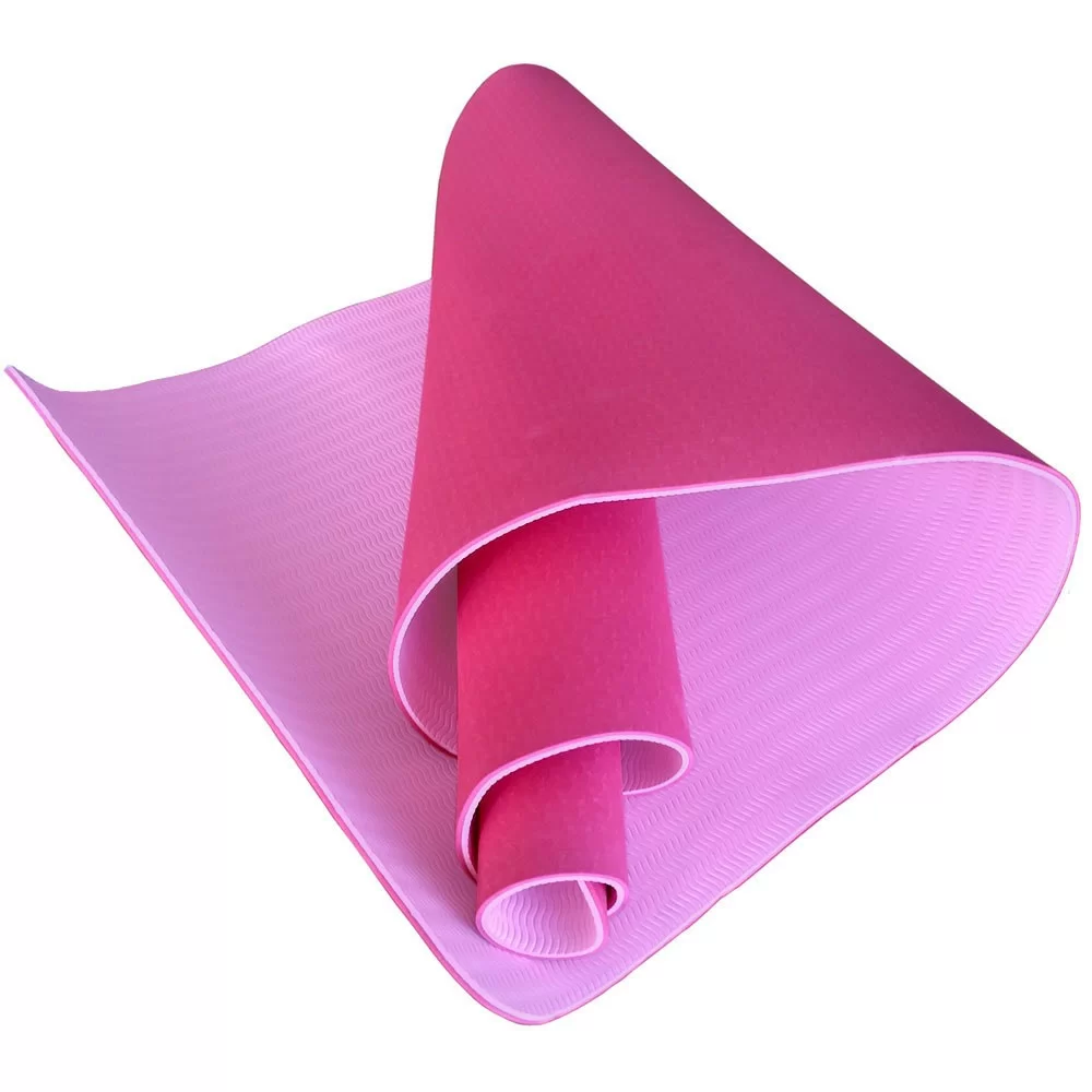 Реальное фото Коврик для йоги B31180-3 ТПЕ 183х61х0,6 см розовый B31180-3 от магазина СпортСЕ