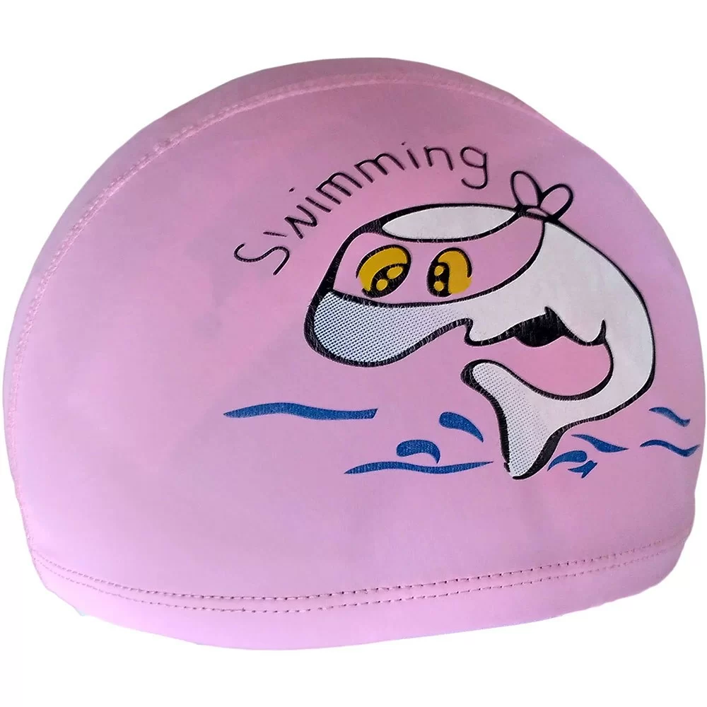 Реальное фото Шапочка для плавания T07671/H10166-4 ПУ Jr "Дельфин" розовая с рисунком 10014445 от магазина СпортСЕ