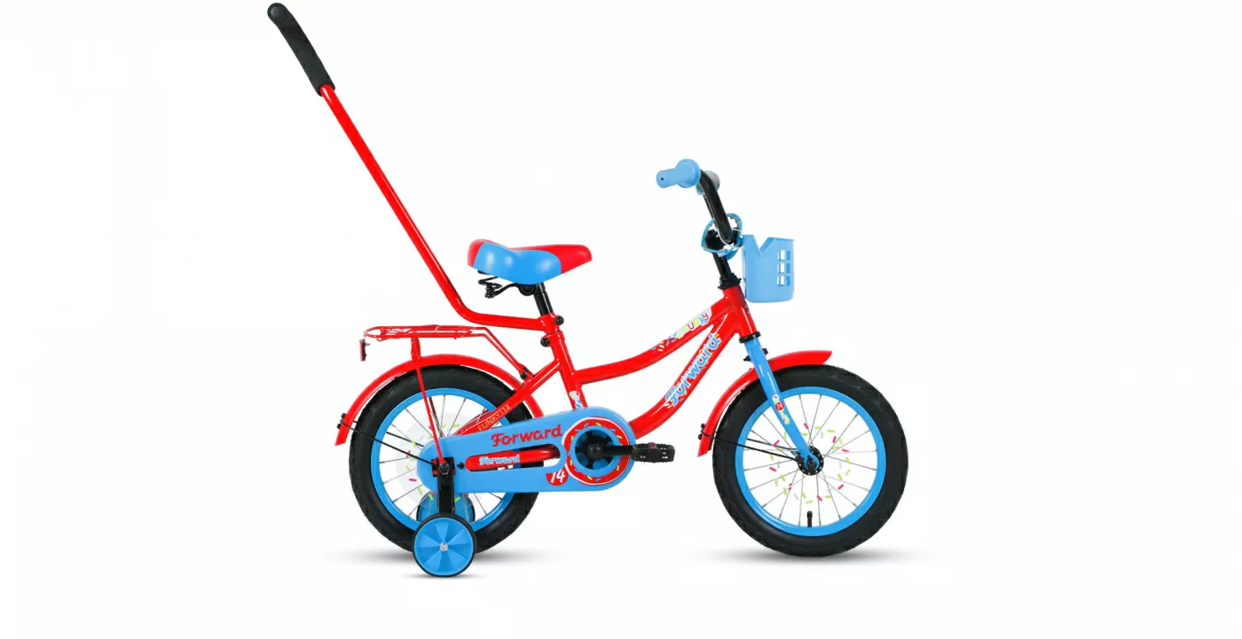 Реальное фото Велосипед Forward Funky 14 (2020-2021) красный/голубой 1BKW1K1B1020 от магазина СпортСЕ
