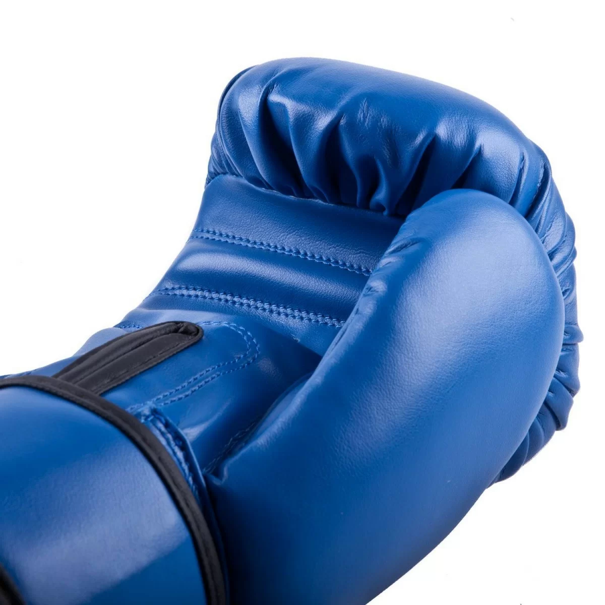 Реальное фото Перчатки боксерские Roomaif RBG-100 Кожа синие от магазина СпортСЕ