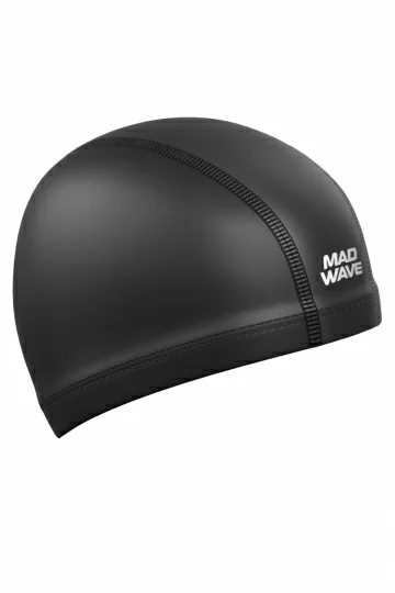 Реальное фото Шапочка для плавания Mad Wave PUT Coated black M0585 01 0 01W от магазина СпортСЕ