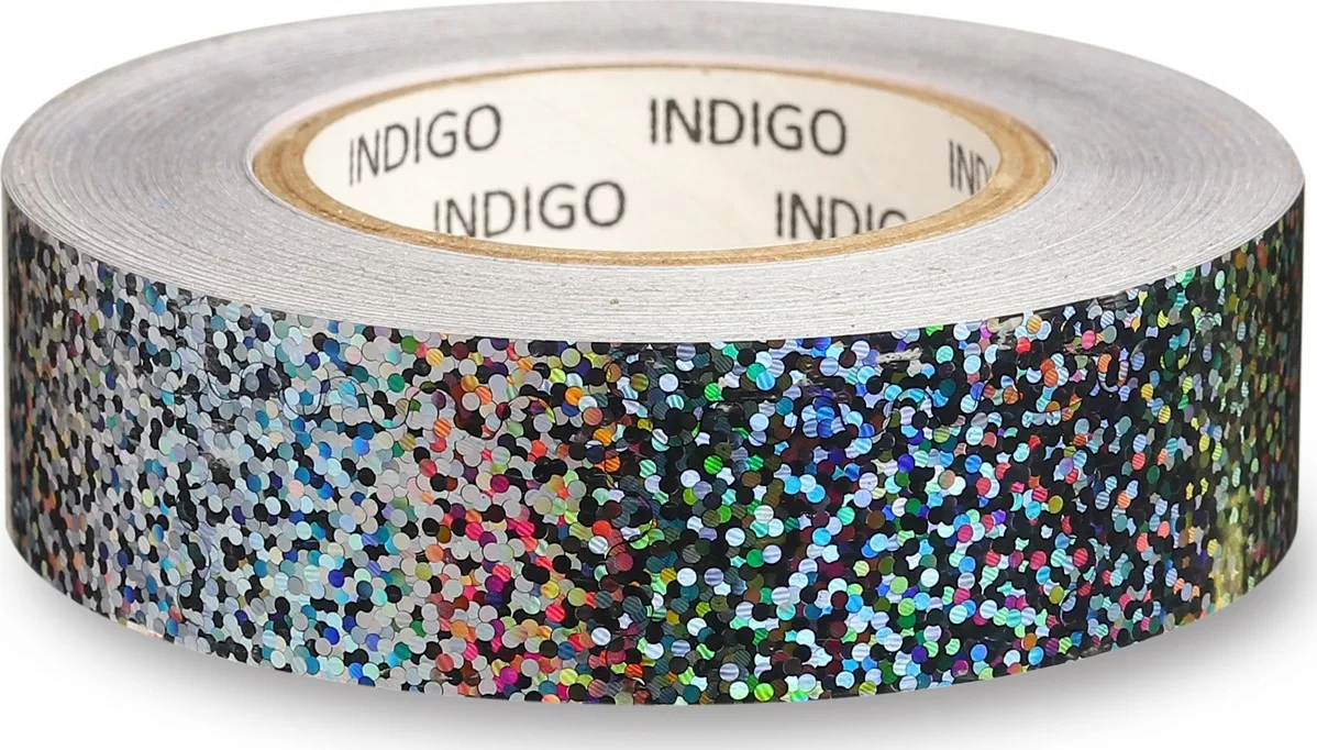 Реальное фото Обмотка для обруча 20 мм, 14 м Indigo Crystal с подкладкой серебро IN139 от магазина СпортСЕ