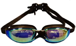 Очки для плавания Fox HJ-603M взрослые зеркальные, чёрный