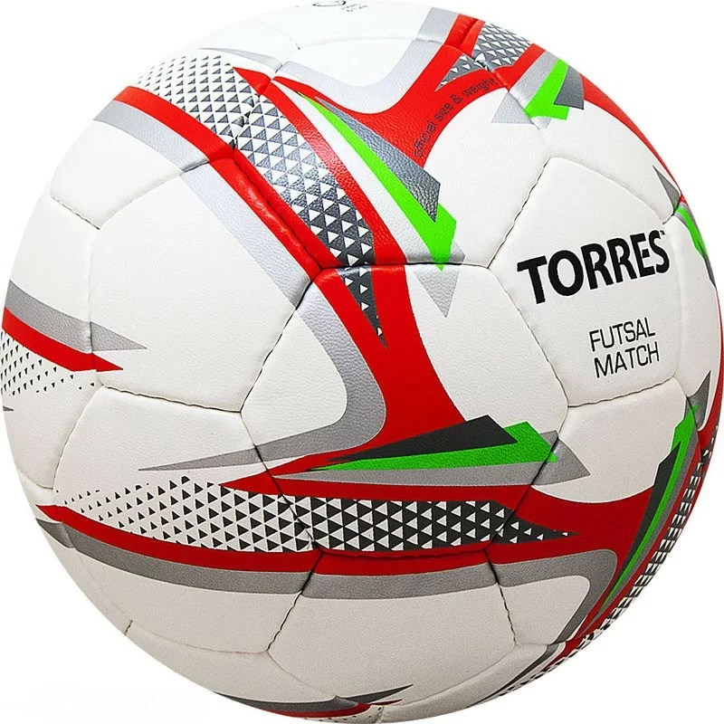 Реальное фото Мяч футзальный Torres Futsal Match р.4 32 пан. PU 4 подкл. слоя бело-серебр-крас. F31864 от магазина СпортСЕ
