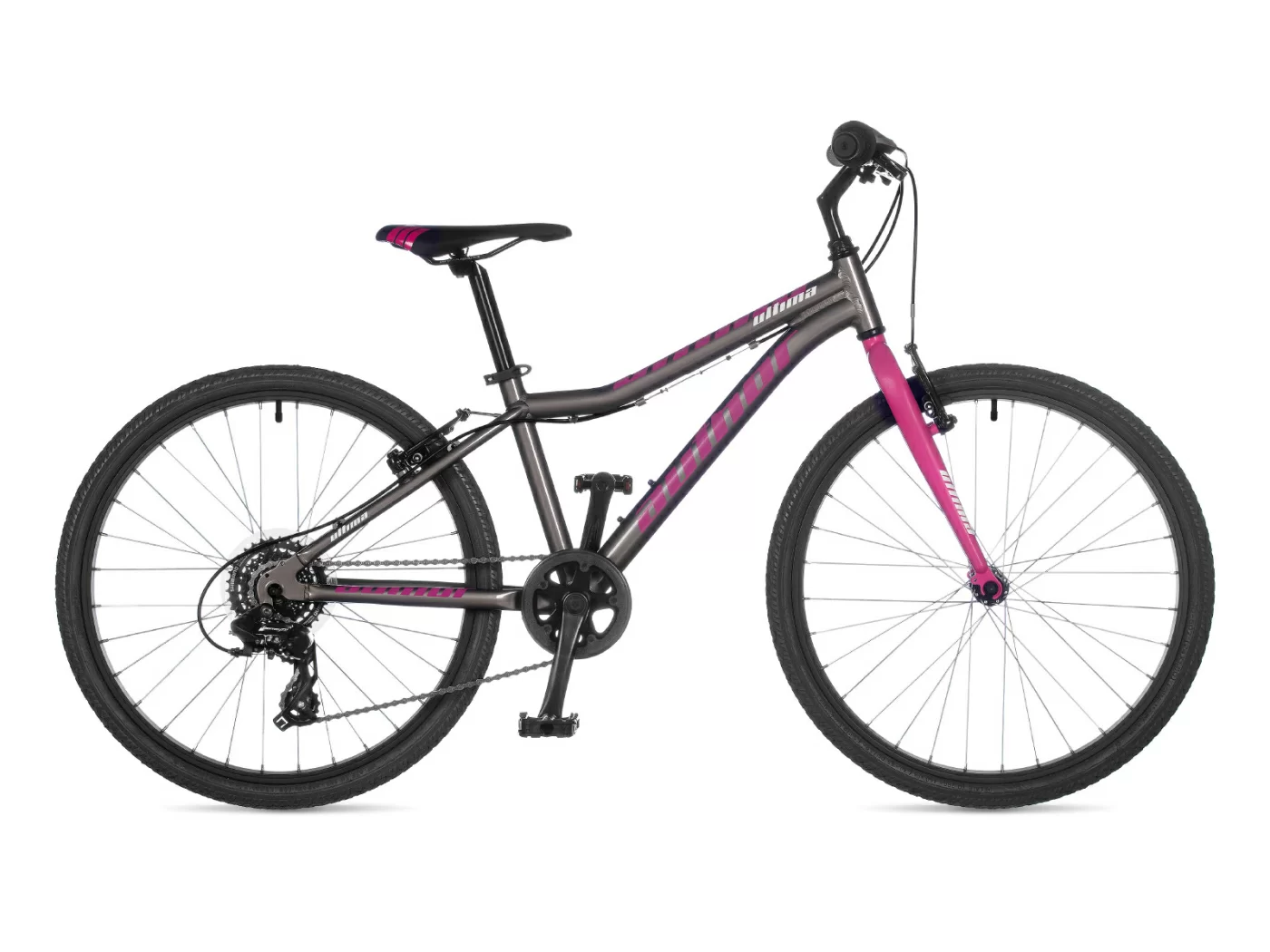 Реальное фото Велосипед подростковый AUTHOR Ultima 2024 Серебряно-розовый от магазина СпортСЕ