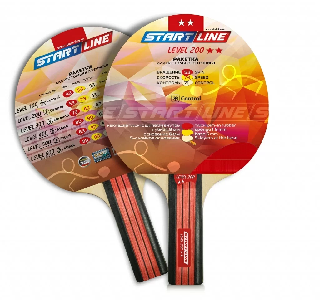 Реальное фото Ракетка для настольного тенниса Start line Level 200 New (прямая) 12306 от магазина СпортСЕ