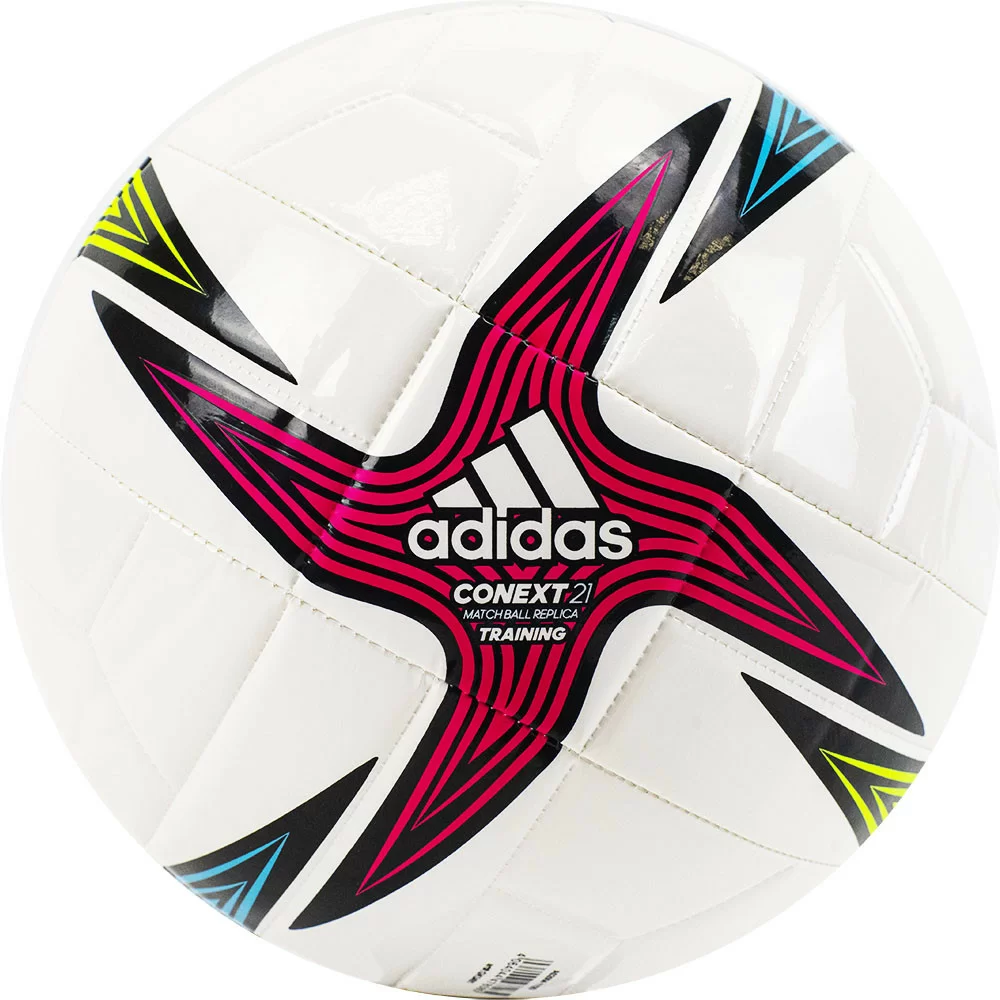 Реальное фото Мяч футбольный Adidas Conext 21 Training №5 8 пан ТПУ бело-мультикол GK3491 от магазина СпортСЕ