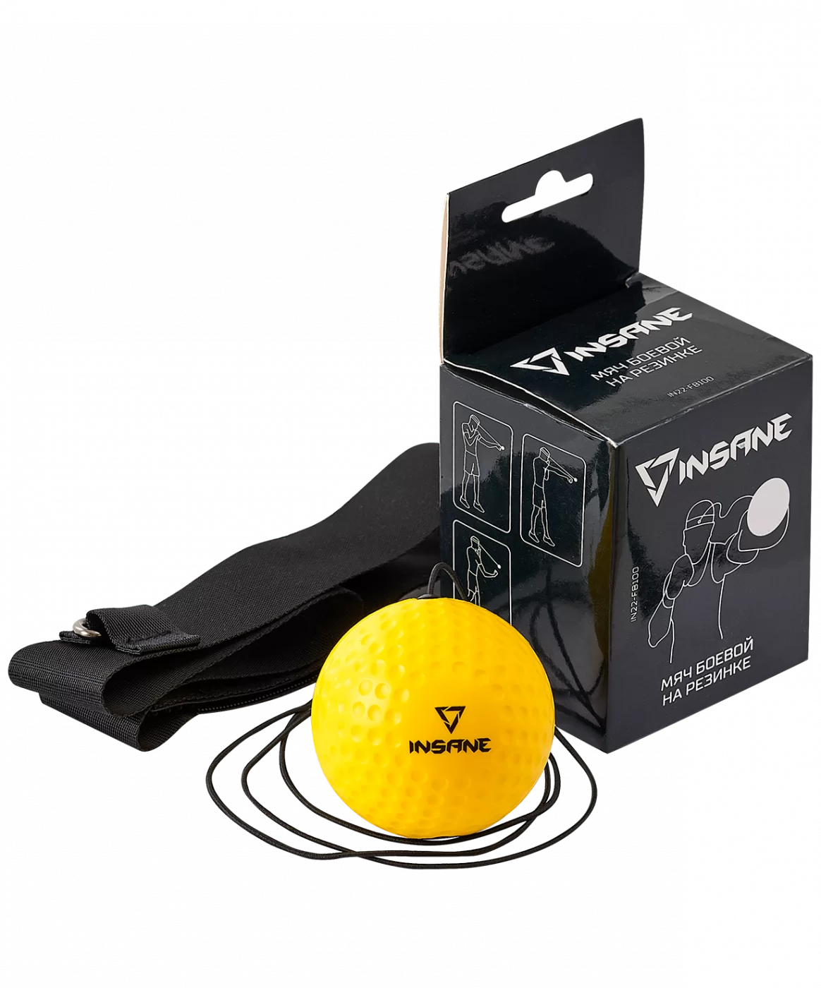 Реальное фото Эспандер боевой мяч Insane IN22-FB100 на резинке желтый УТ-00020920 от магазина СпортСЕ