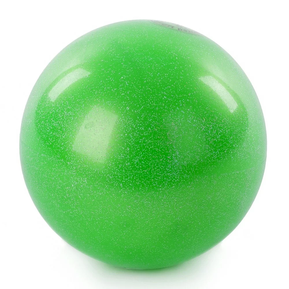 Реальное фото Мяч для художественной гимнастики 19 см 420 гр металлик зеленый AB2801B от магазина СпортСЕ