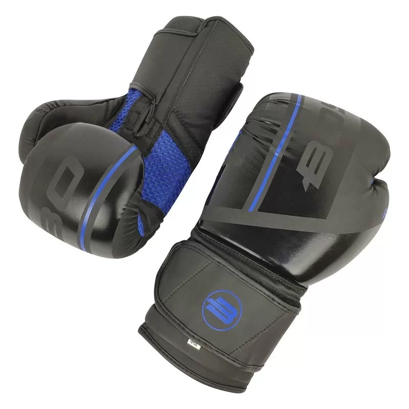 Реальное фото Перчатки снарядные BoyBo B-series черно-синиий от магазина СпортСЕ