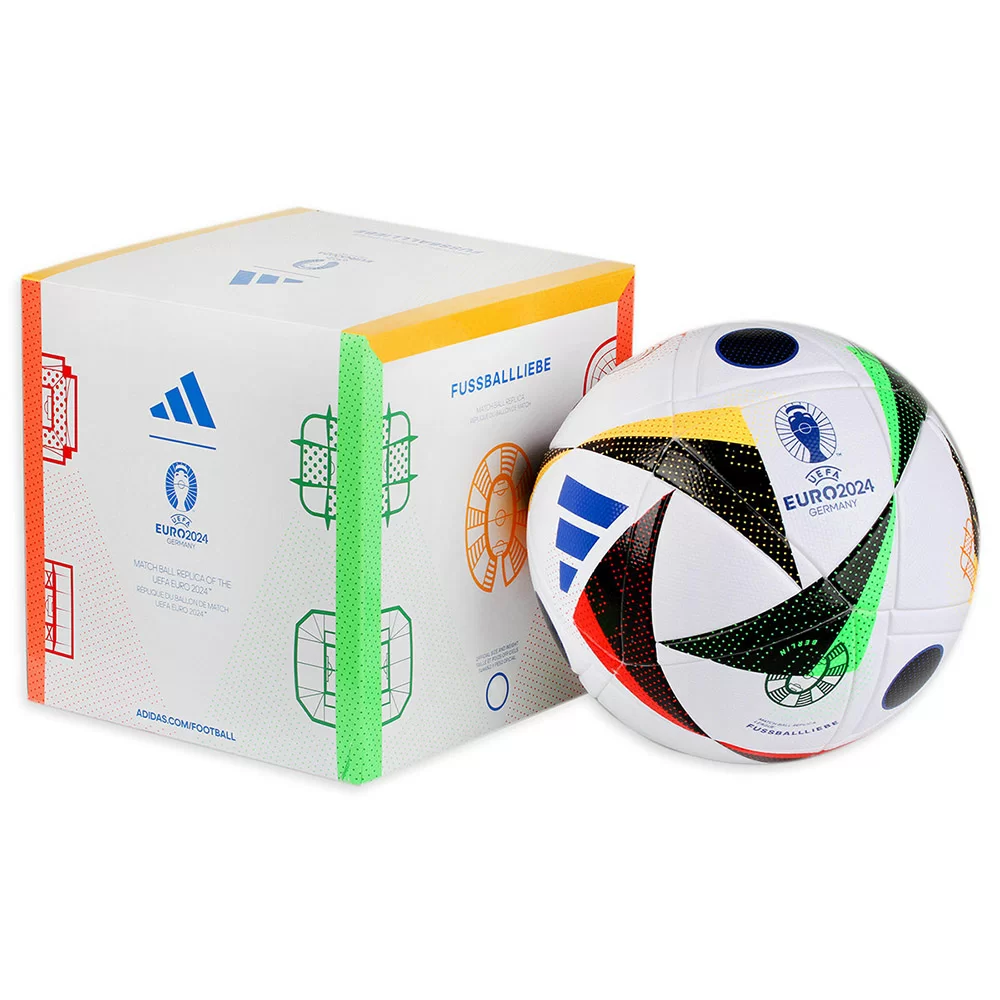 Реальное фото Мяч футбольный  Adidas Euro`24 Fussballliebe LGE Box IN9369 р.5, FIFA Quality, 14пан,термосш,мульт. от магазина СпортСЕ