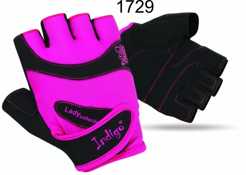 Реальное фото Перчатки Indigo женские розово-черные SB-16-1729 от магазина СпортСЕ