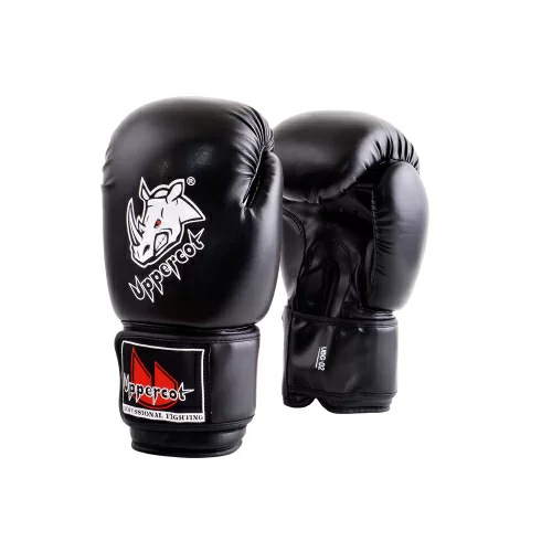 Реальное фото Перчатки боксерские Uppercot UBG-02 DX черный от магазина СпортСЕ