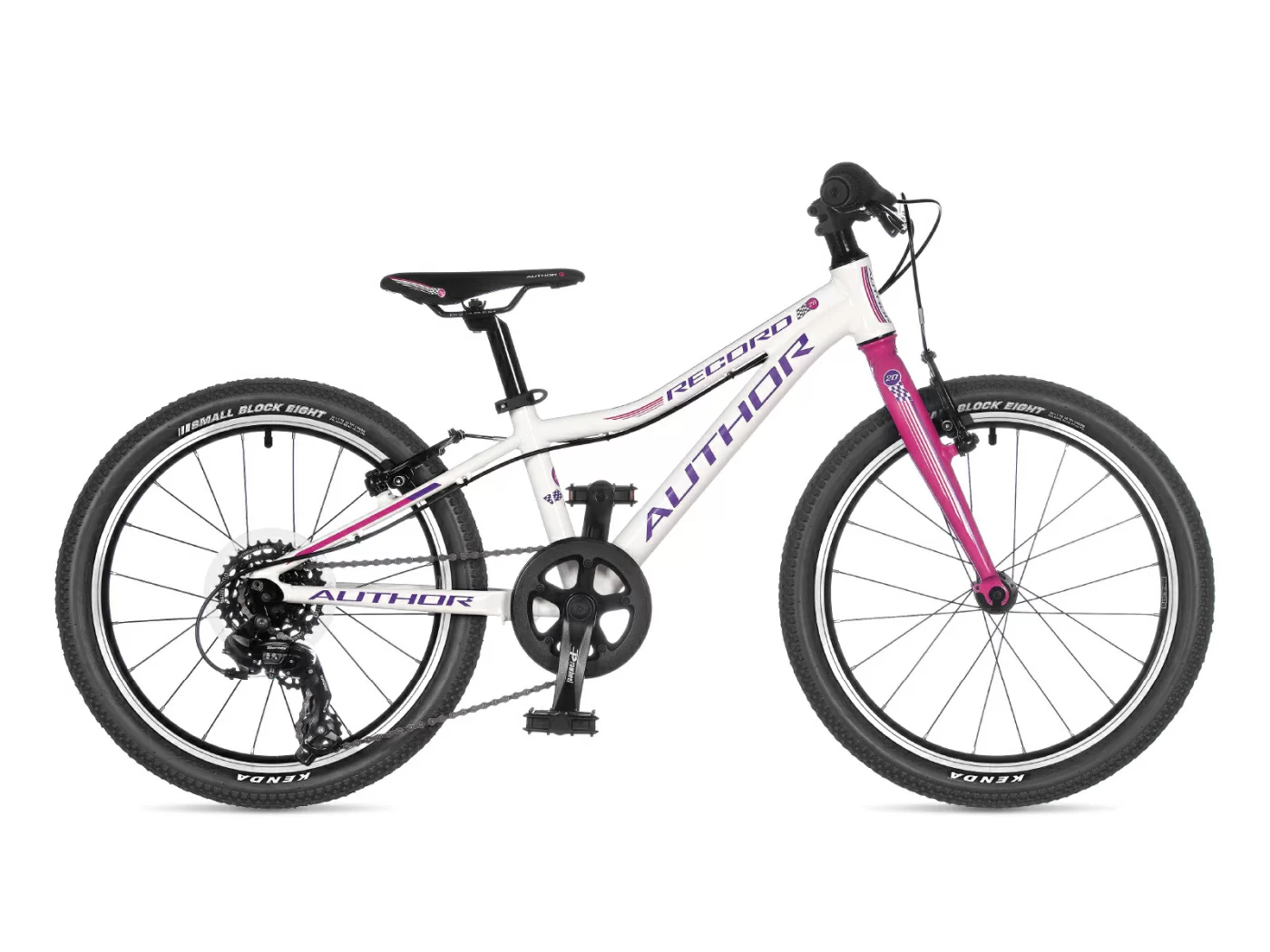 Реальное фото Велосипед детский AUTHOR Record 20 2022 Бело-розовый от магазина СпортСЕ