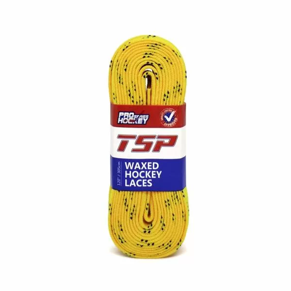 Реальное фото Шнурки хоккейные 305см с пропиткой Well Hockey  Hockey Laces Waxed Yellow 0004098 от магазина СпортСЕ