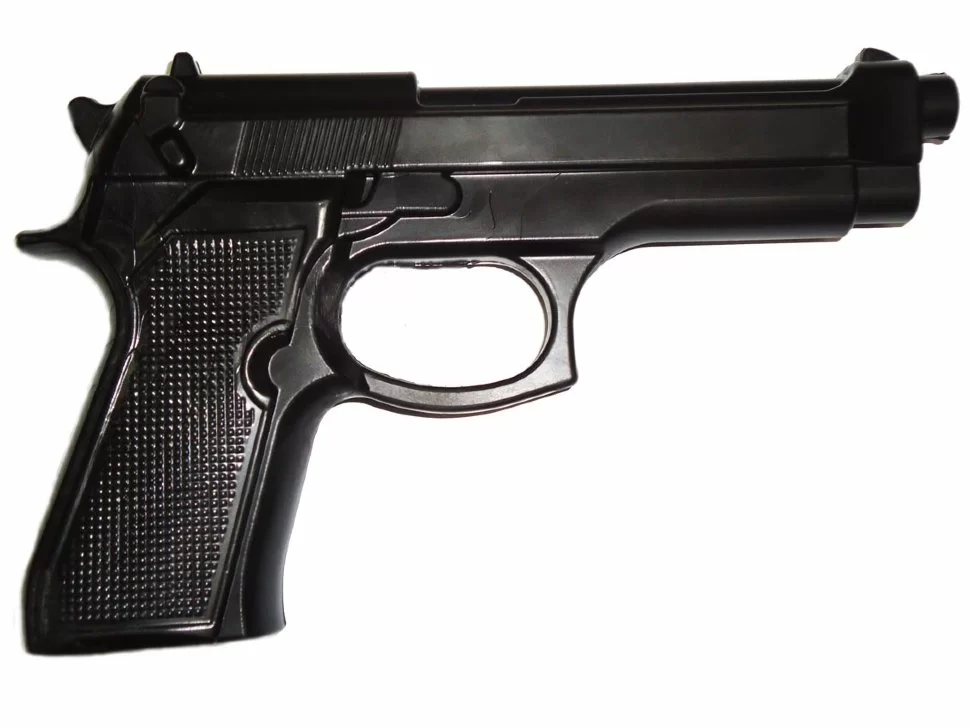 Реальное фото Пистолет тренировочный ПТ-1М мягкий термоэластопласт 430гр. черный 10014312 от магазина СпортСЕ