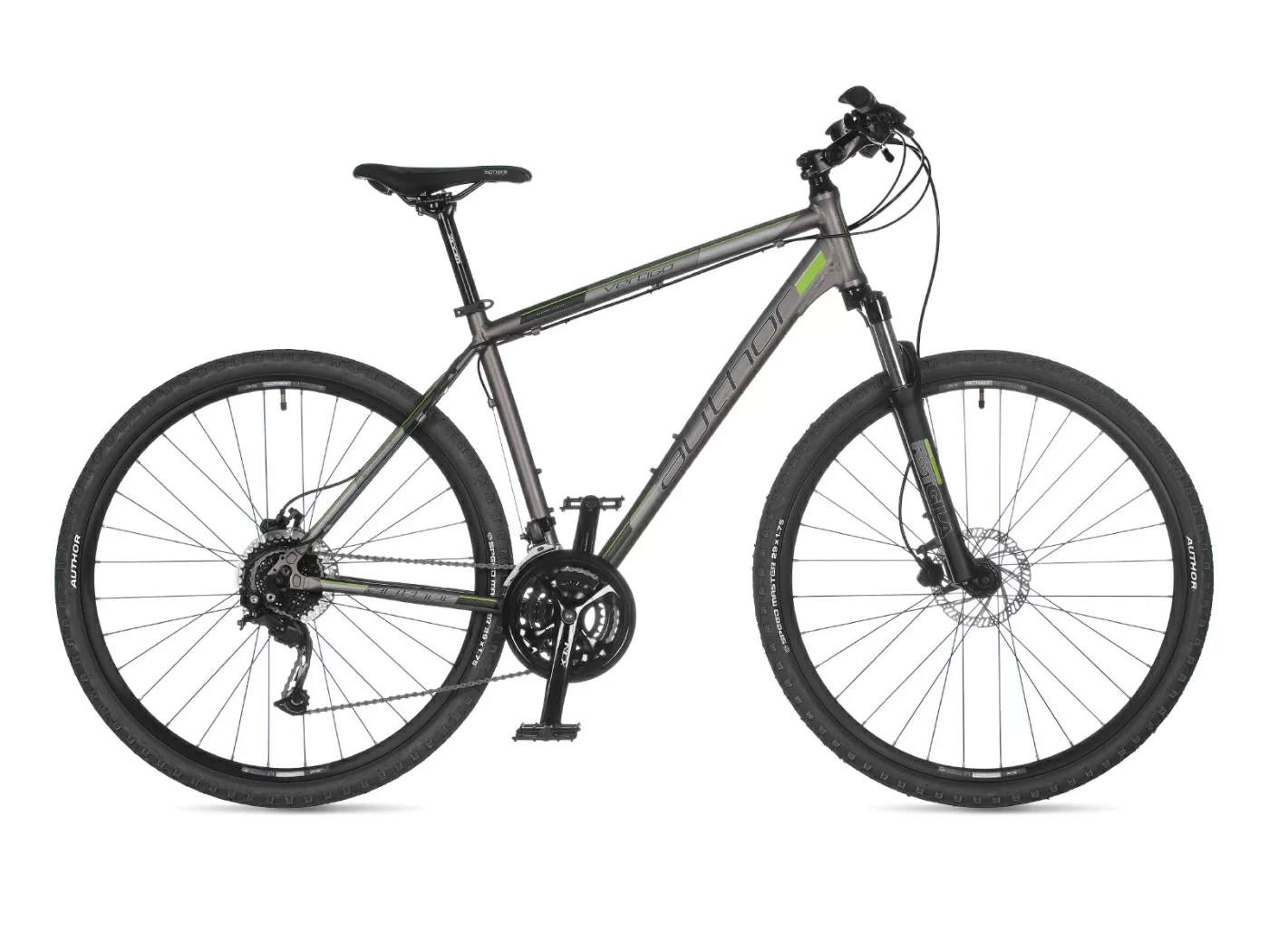 Реальное фото Велосипед AUTHOR Vertigo 2022 Серебряно-салатово-чёрный от магазина СпортСЕ