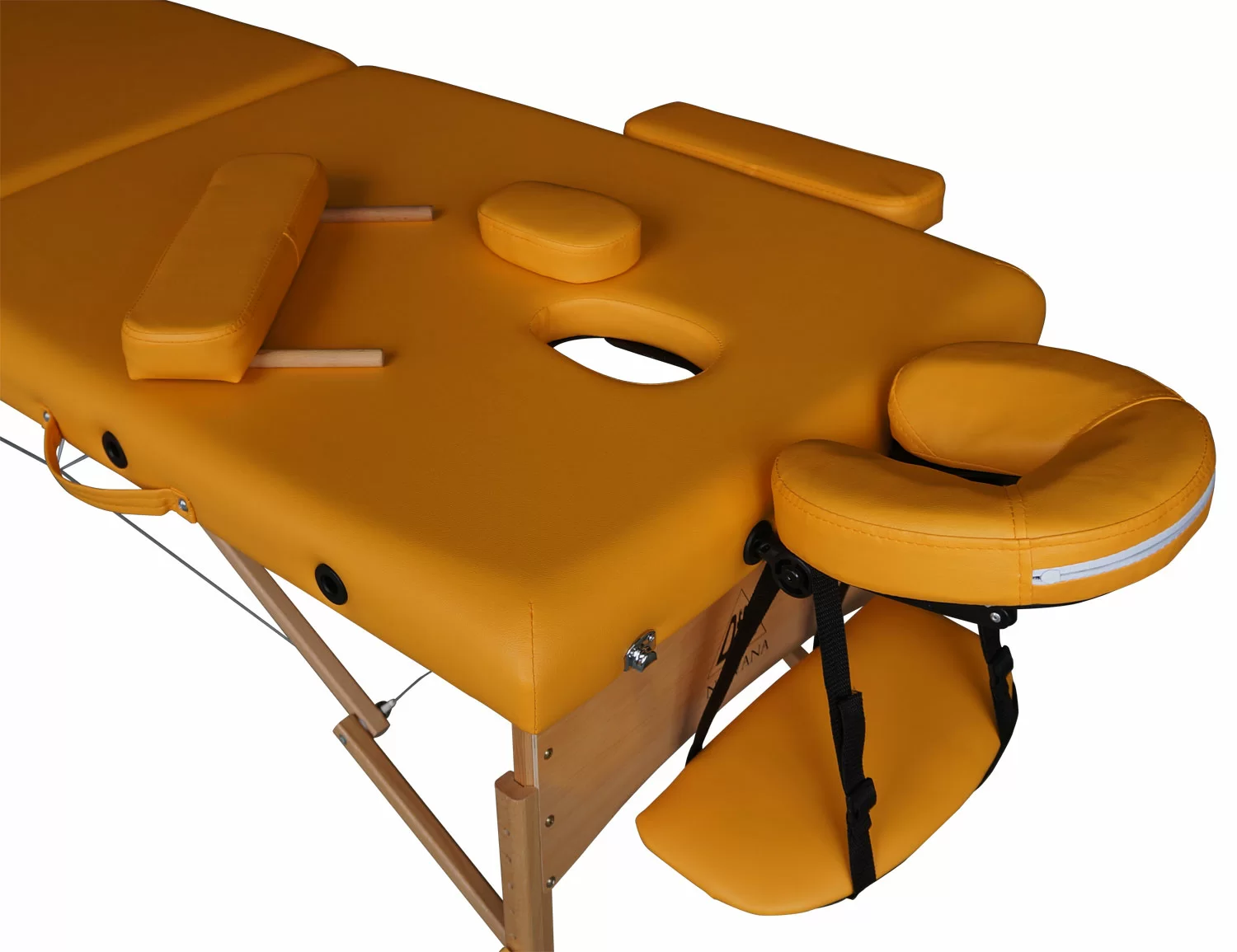 Реальное фото Массажный стол DFC NIRVANA, Relax, дерев. ножки, цвет горчичный (Mustard) TS20111_M от магазина СпортСЕ