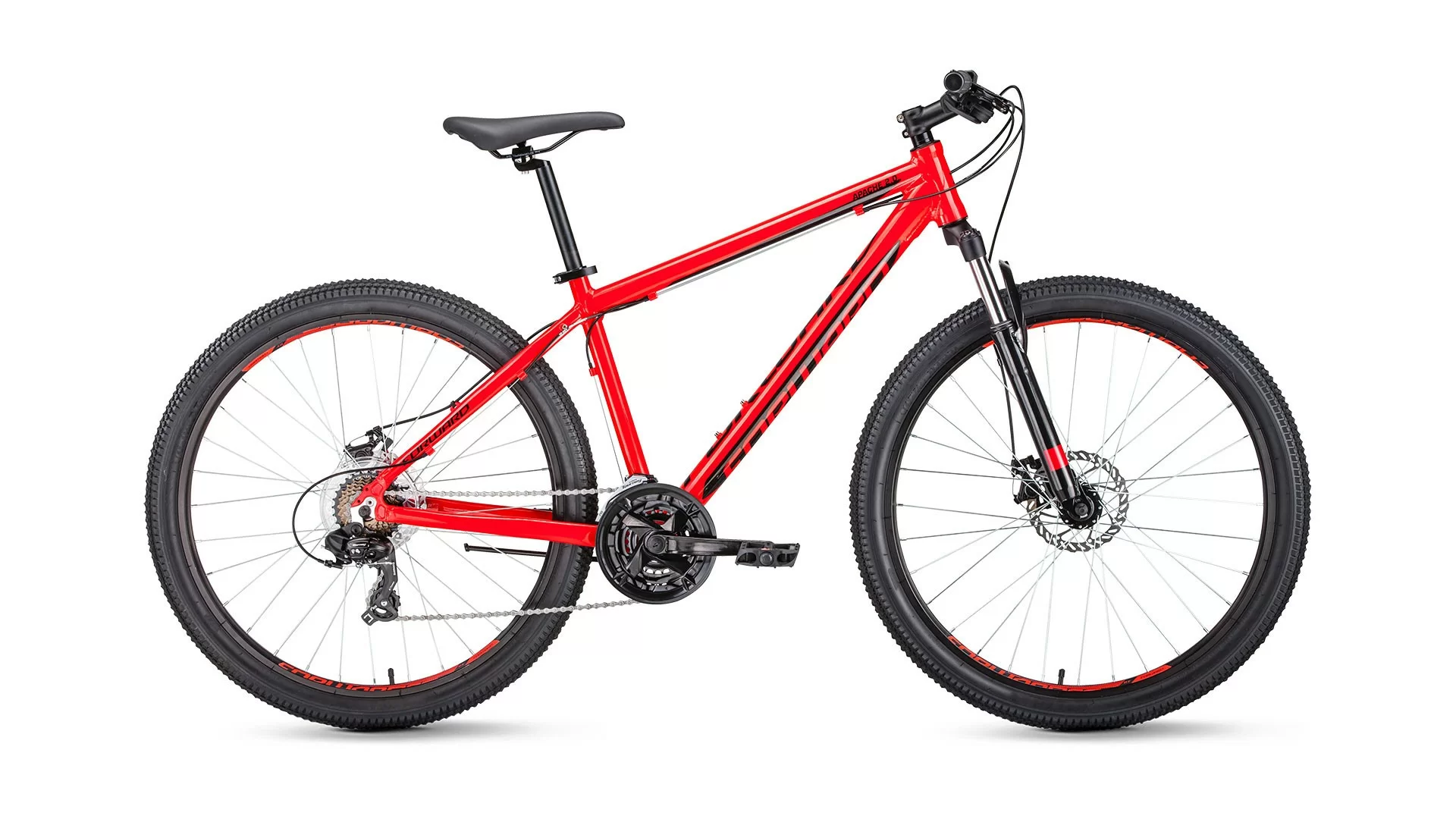 Реальное фото Велосипед Forward Apache 27,5 2.0 disc (21ск) красный/черный от магазина СпортСЕ