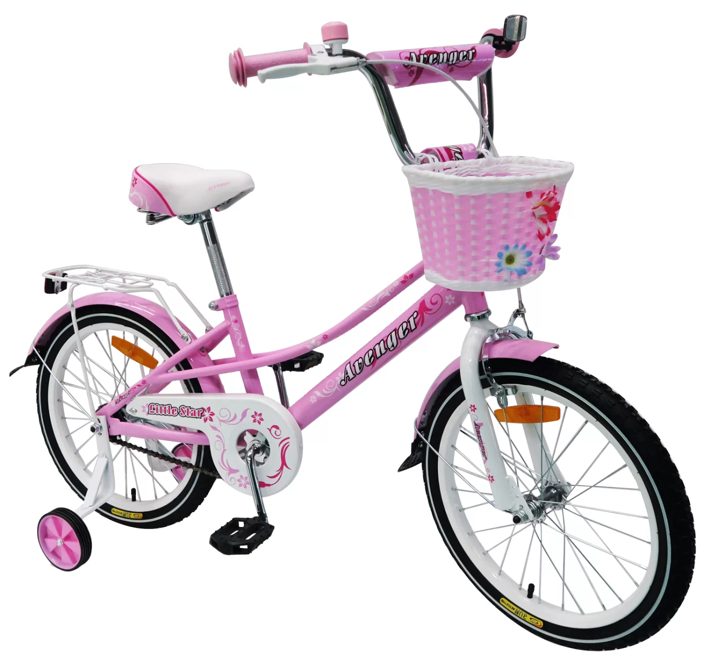 Реальное фото Велосипед 16" AVENGER LITTLE STAR, розовый/белый от магазина СпортСЕ