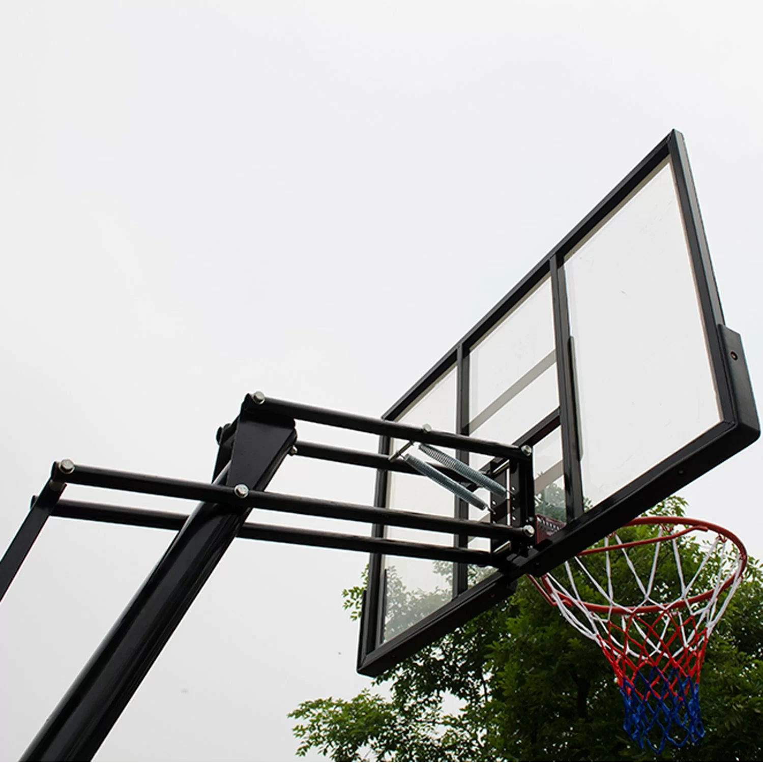 Реальное фото Баскетбольная мобильная стойка DFC STAND50P 127x80cm поликарбонат винт. рег-ка от магазина СпортСЕ