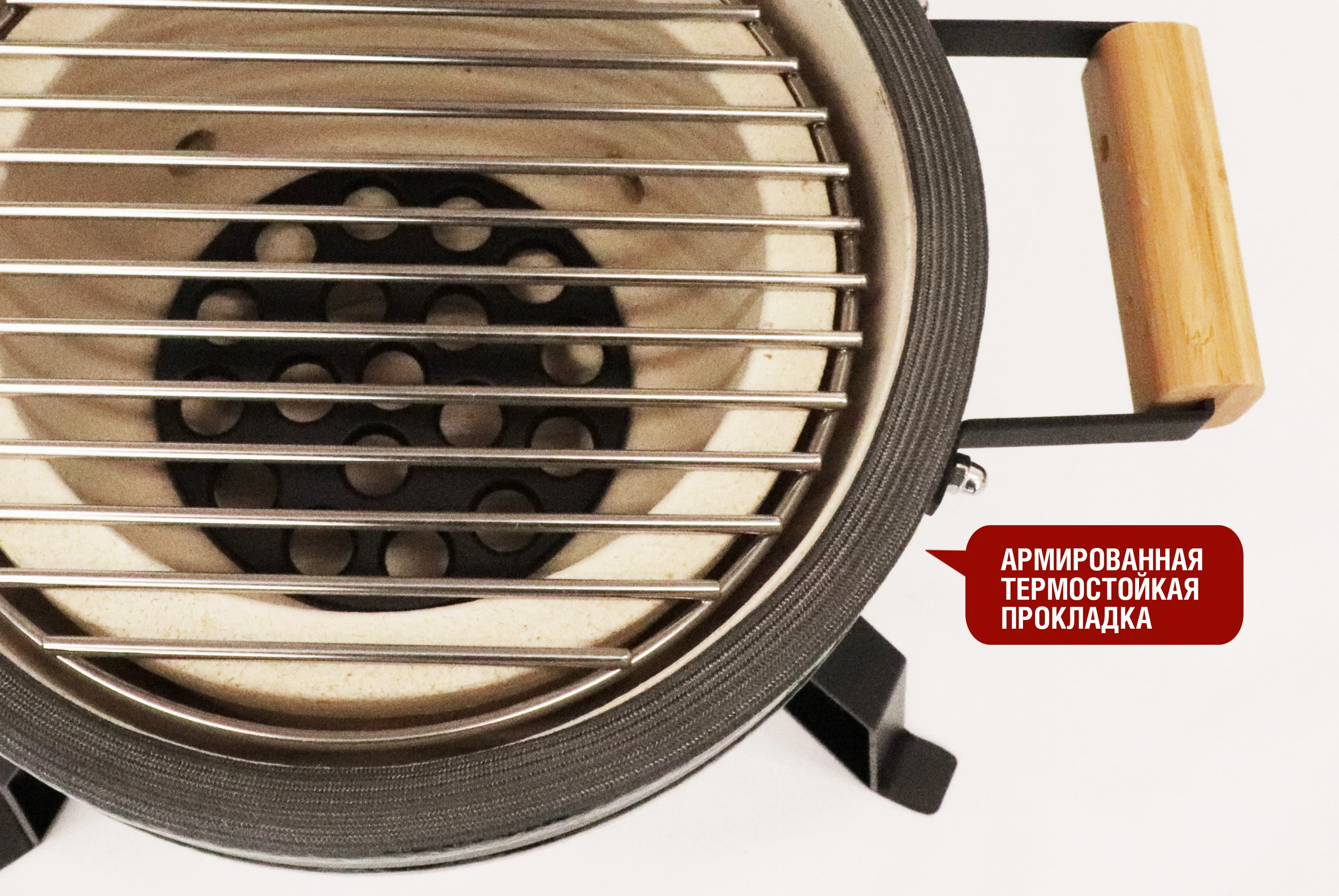  Керамический гриль-барбекю 13 дюймов (черный) (33 см) по низким ценам в Томске и Северске