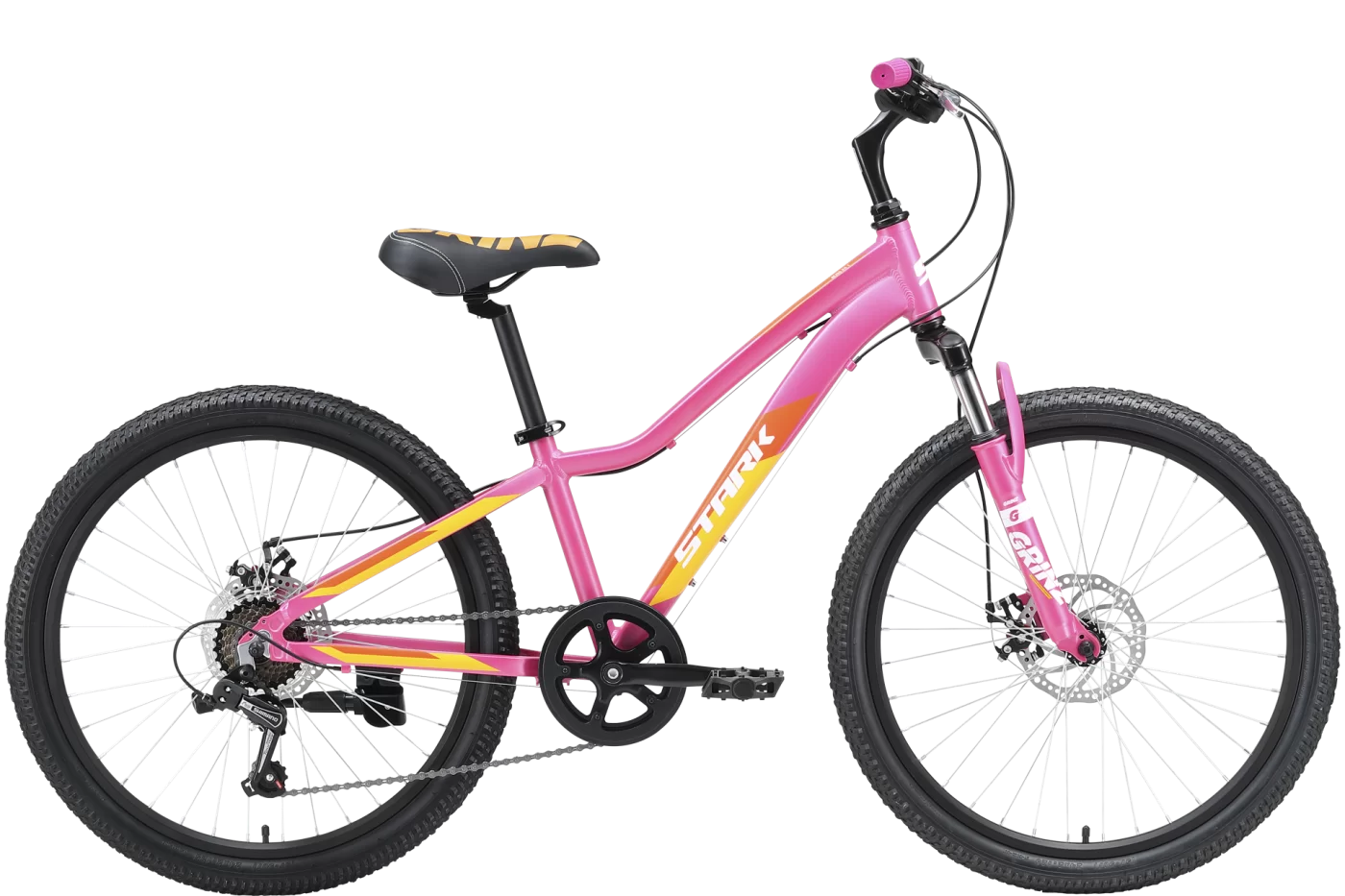 Реальное фото Велосипед Stark  Bliss 24.1 D (2023) розовый/оранжевый/белый от магазина СпортСЕ