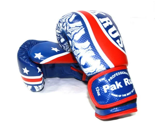 Реальное фото Перчатки боксерские Pak Rus синие PR-11-017 от магазина СпортСЕ