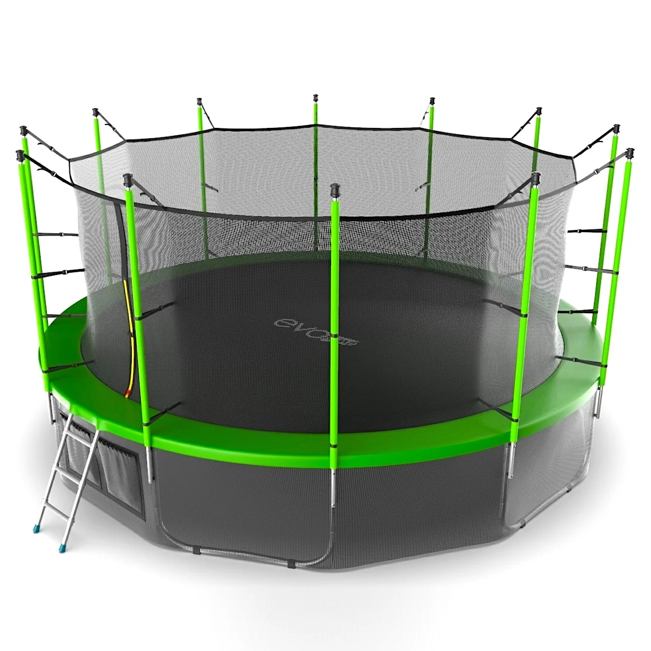 Реальное фото EVO JUMP Internal 16ft (Green) + Lower net. Батут с внутренней сеткой и лестницей, диаметр 16ft (зеленый) + нижняя сеть от магазина СпортСЕ