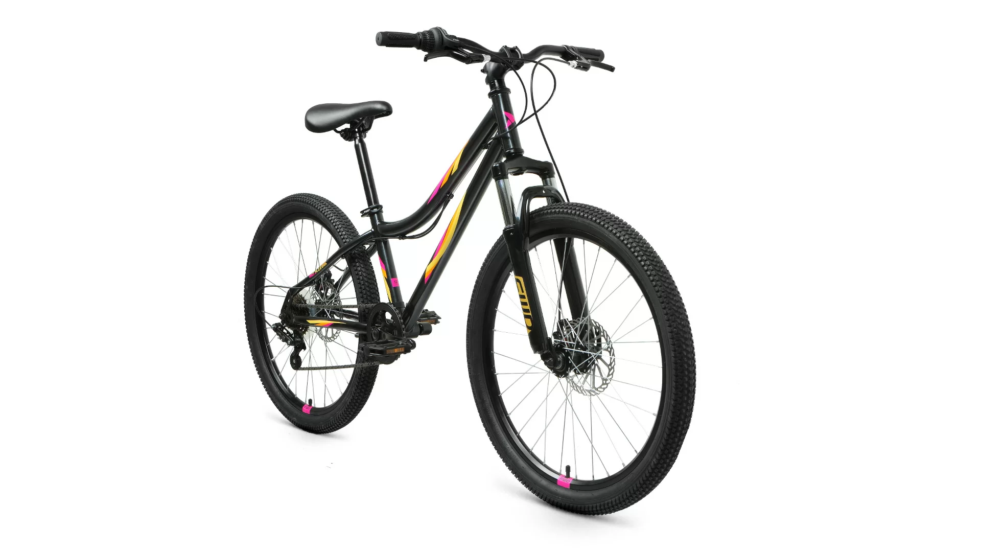 Реальное фото Велосипед Forward Iris 24 2.0 D (2022) черный/розовый RBK22FW24732 от магазина СпортСЕ
