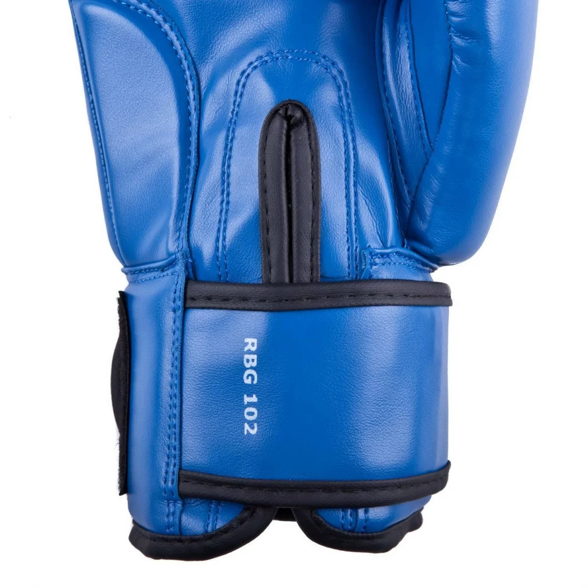 Реальное фото Перчатки боксерские Roomaif RBG-100 Кожа синие от магазина СпортСЕ