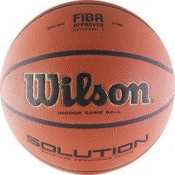 Мяч баскетбольный Wilson Solution VTB24 р.7 FIBA Appr, микрофибра коричневый WTP000265 Мяч баскетбольный Wilson Solution VTB24 р.7 FIBA Appr, микрофибра коричневый WTP000265