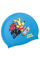 Шапочка для плавания Mad Wave Llama юниорская Azure M0579 10 0 08W
