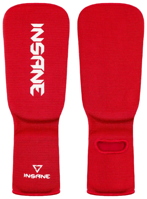 Реальное фото Защита голени и стопы INSANE CUPRUM IN22-SG100 полиэстер/спандекс, красный от магазина СпортСЕ