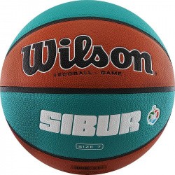 Мяч баскетбольный Wilson VTB Sibur Gameball Eco №7 композит бутил. кам. корич-бирюз. WTB0547XBVTB Мяч баскетбольный Wilson VTB Sibur Gameball Eco №7 композит бутил. кам. корич-бирюз. WTB0547XBVTB