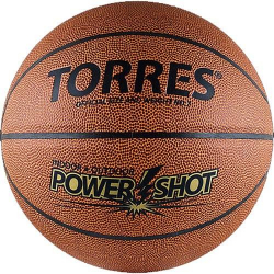 Мяч баскетбольный Torres Power Shot №7 ПУ оранжево-белый