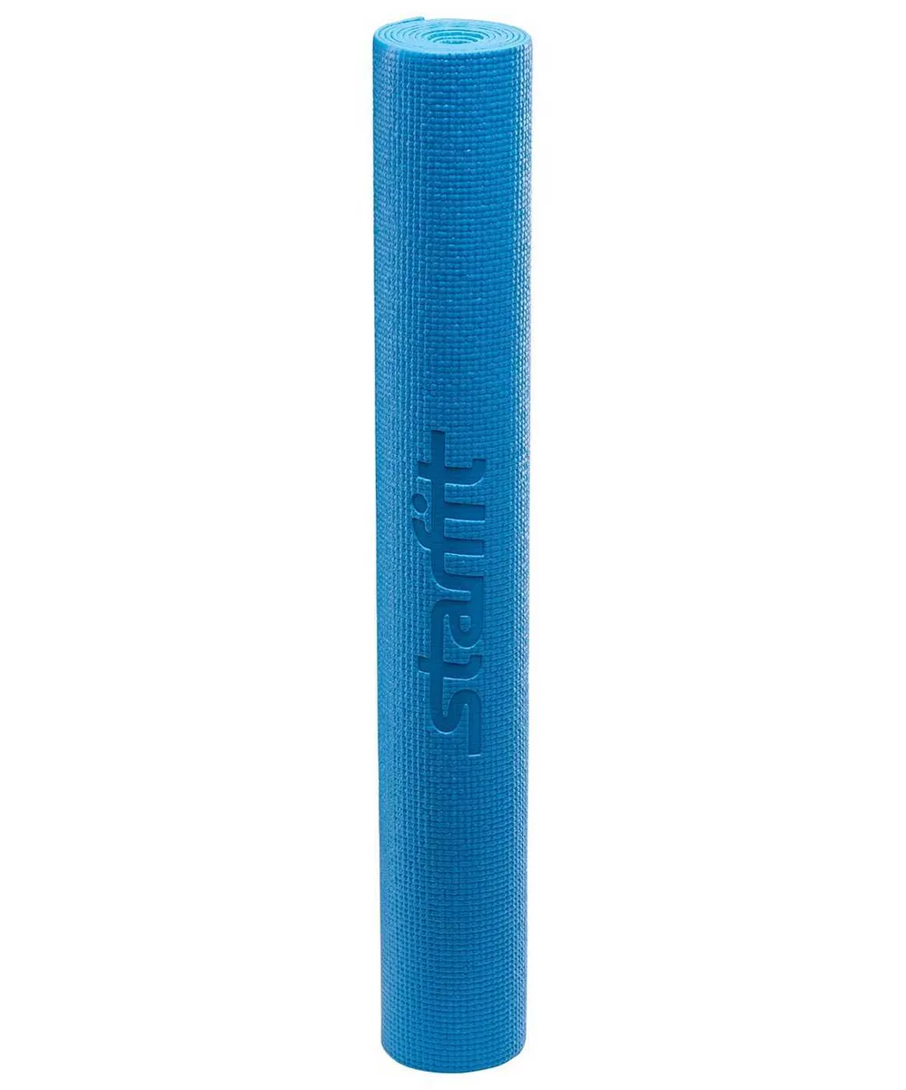 Реальное фото Коврик для йоги StarFit FM-101 PVC 173x61x0,8 см темно-синий УТ-00018906 от магазина СпортСЕ