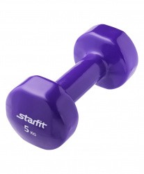Гантель виниловая 5 кг StartFit DB-101 фиолетовая (1 шт) УТ-00007057