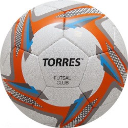 Мяч футзальный Torres Futsal Club р.4 32 п. PU 4 подкл.сл, руч.сш,бел-оранж-сер F31884 Мяч футзальный Torres Futsal Club р.4 32 п. PU 4 подкл.сл, руч.сш,бел-оранж-сер F31884
