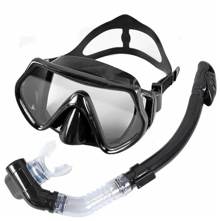 Реальное фото Набор для плавания E39232 взрослый маска+трубка (Силикон) черный 10021313 от магазина СпортСЕ