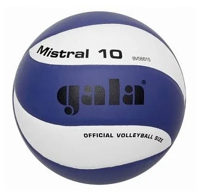 Реальное фото Мяч волейбольный Gala Mistral 10 р. 5, синт. кожа ПУ бело-синий BV5661S от магазина СпортСЕ